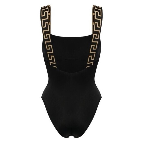Versace Size 2/ S Greca Border Black Gold One Piece Swimsuit NWT $425 - Picture 6 of 12